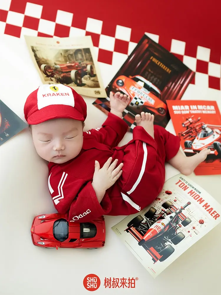 Red Racing Theme Set - Newborn Photography Props - Image 3